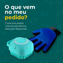 Kit Limpeza Pet PREMIUM – Luva Tira Pelos & Escova Massageadora c/ Dispenser