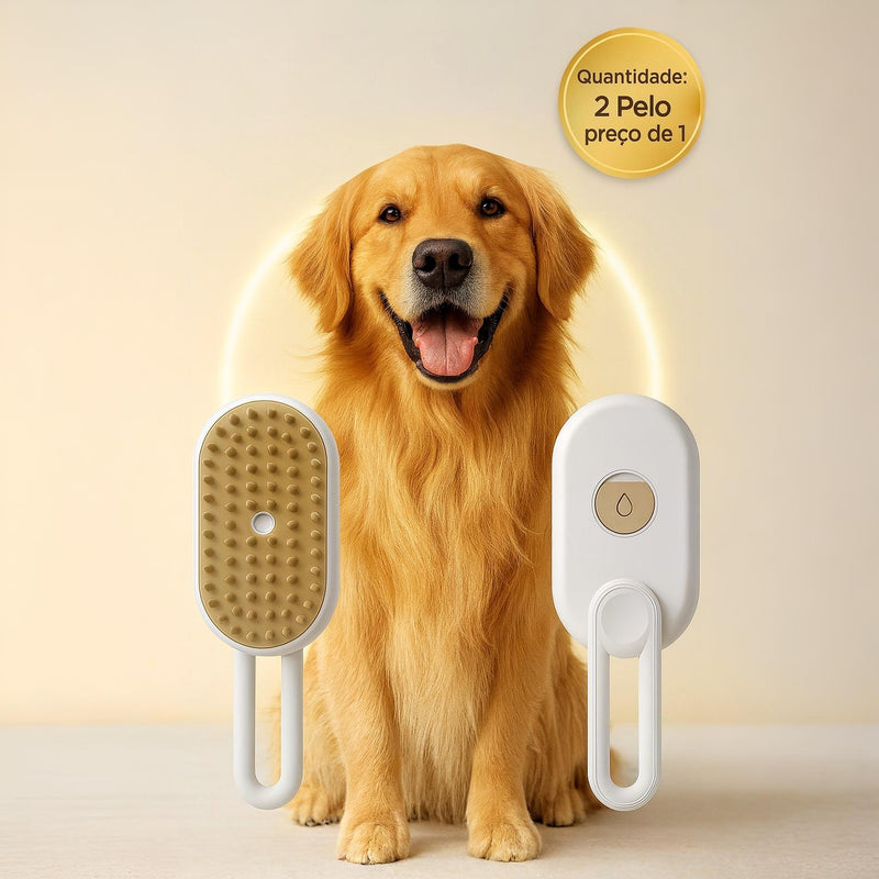 Kit 2x Escova Vaporizada Premium™ ® – Pelo Brilhante e Saudável para seu Pet