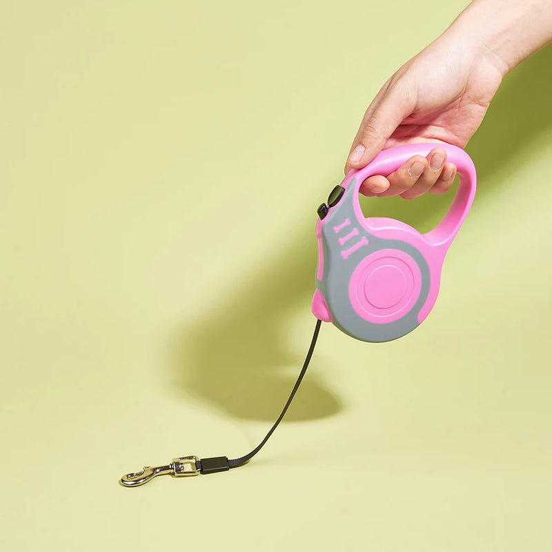 Coleira Retrátil Automática para Cães, corda extensível de 3m/5m para viagens ao ar livre, e passeios
