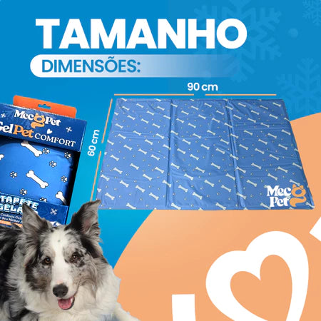 Tapete Refrescante Pet Gelado Tamanho M 90x60cm Dias Quentes Verão Cachorros Gatos Frescor MecG Pet